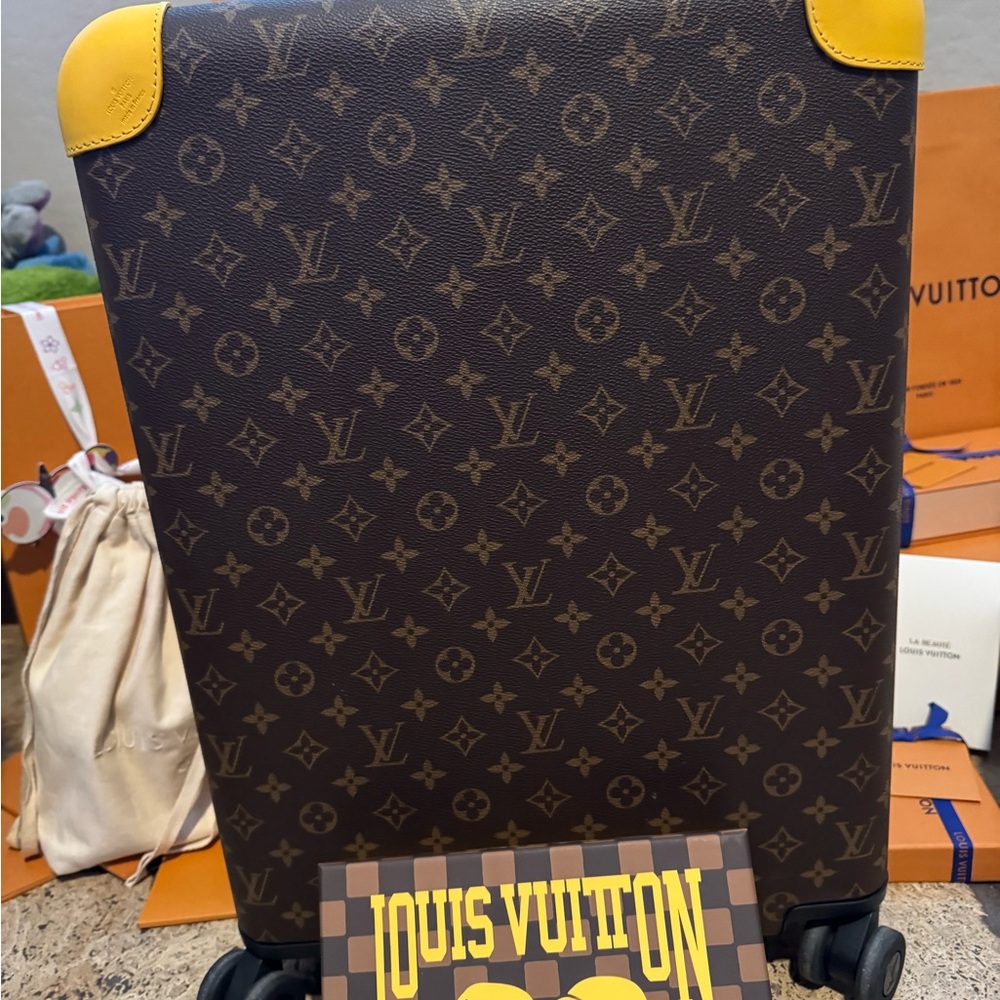 Louis Vuitton Brown Monogram Suitcase with Yellow Corners